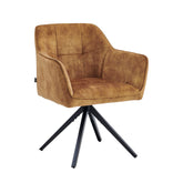 Chaise de salle à manger Pearl - Velours Adore jaune ocre